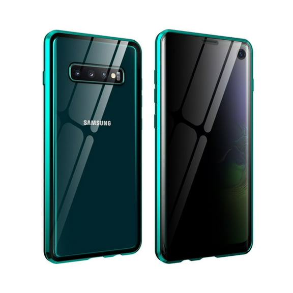 Anti Peep Magnetic Samsung Galaxy S10 Case (Green) Double Sided Privacy Tempered Glass Screen Protector Shockproof and Scratch Resistant Protection