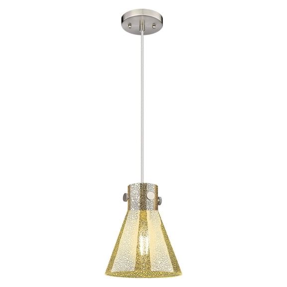 410-1PS-SN-G411-8ME Innovations Lighting Newton Cone - 1 Light Pendant In Industrial Style-9.88 Inches Tall and 8 Inches Wide-Satin Nickel