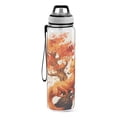 thumbnail image 2 of Fox Tree and Leaves Sports Water Bottle Portable Travel Mug 32oz BPA Free Leak Proof Straw Transparent Tritan for Gym Yoga Cycling Camping, 2 of 7