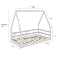 thumbnail image 6 of From the Tree Furniture Toddler House Bed with Guardrails, White, Solid Pine Wood, 6 of 6