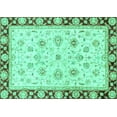 thumbnail image 1 of Ahgly Company Machine Washable Indoor Rectangle Oriental Turquoise Blue Traditional Area Rugs, 2' x 5', 1 of 4