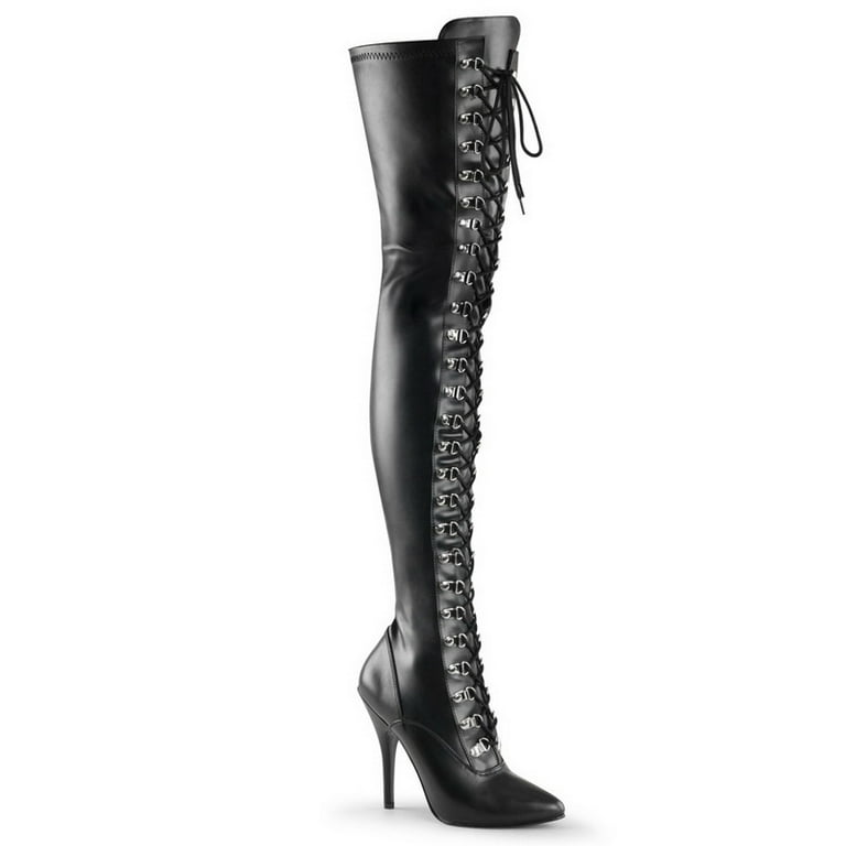 Pleaser SEDUCE 3024 Single Soles Thigh High Boots 5