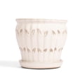 thumbnail image 1 of Repotme Orchid Pot - 6 Inch Ceramic Pot With Holes, Pinwheel Fluted (White Diamond) - Includes Free 6 Inch Slotted Liner, 1 of 5
