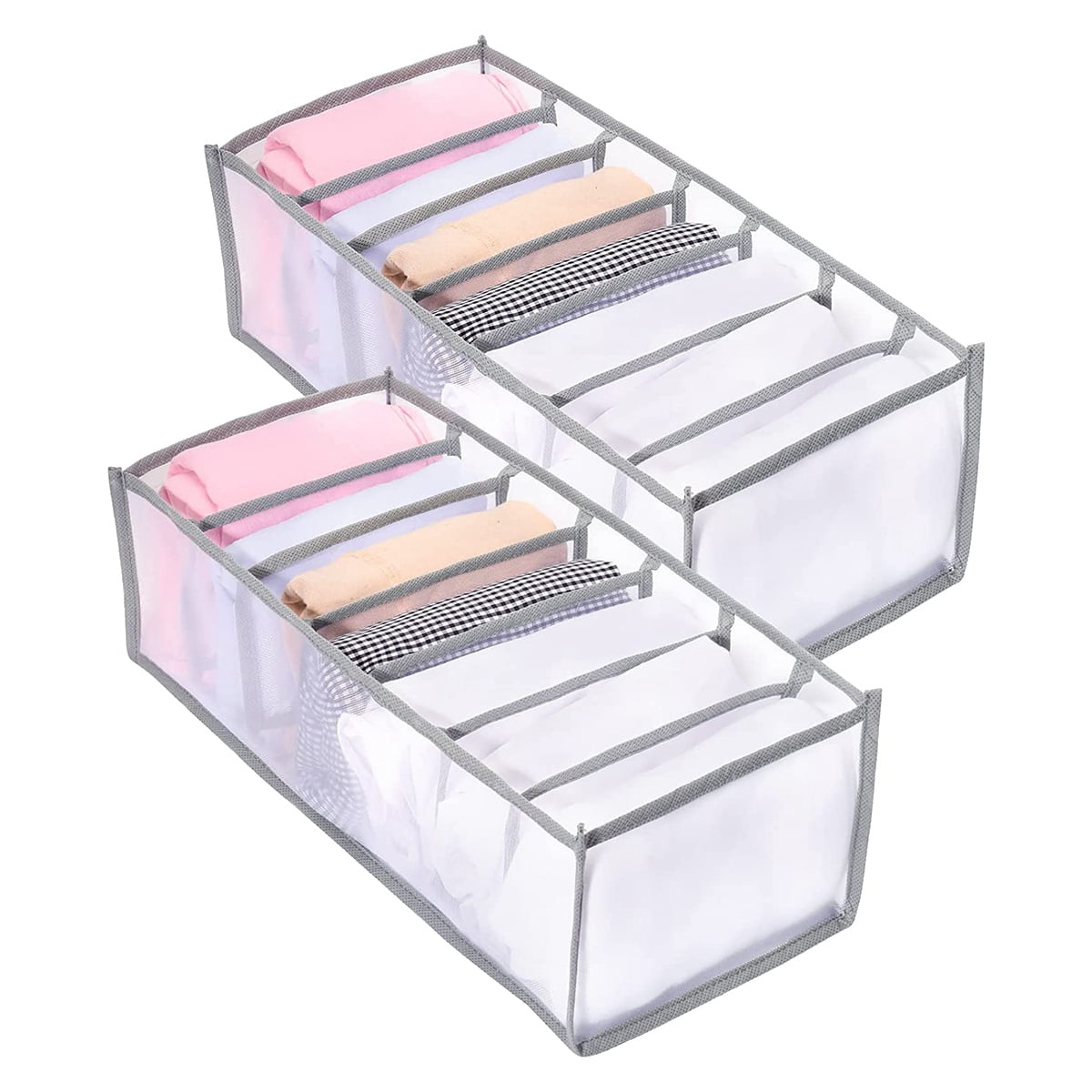 2 Pcs Wardrobe Clothes Organizer,Washable Clothes Organizer for Folded