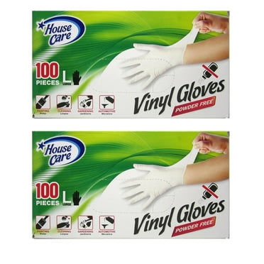 200 Vinyl Disposable Gloves Powder Free Painting Cleaning Automotive Size Large