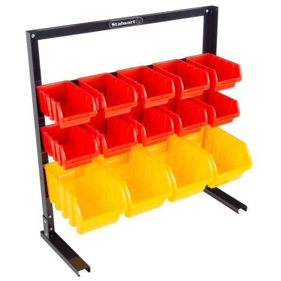 Stalwart 14 Bin Wall Mount or Stand Alone Tool Storage Organizer