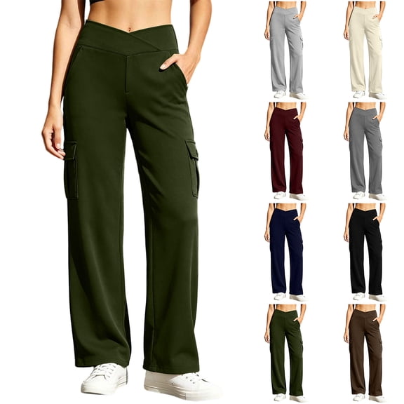 Women's Yoga Pants Leggings with Pockets for Women High Waist Yoga Pants with Pockets Workout Leggings Tights Wide Leg Pants