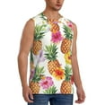 thumbnail image 2 of Balery Hawaiian Pineappl Men's Sleeveless Muscle Shirts Workout Tank Top, Moisture Wicking, Odor Protection-3X-Large, 2 of 8