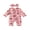 Pink, variant on Cjfdfy Newborn Baby Girls Fall Waffled Romper Bow Football Print Long Sleeve Round Neck Ruffled Zip Up Jumpsuit with Headband Cute Baby Girl Football Outift Fall Clothes Size 0-18M