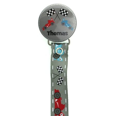 Personalized Name Racing Car Pacifier Clip