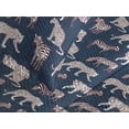 thumbnail image 3 of Ambesonne Exotic Quilted Coverlet 3 Pcs, Cheetah Tiger Zebra Wild Art, Queen Size, Night Blue and Ruby, 3 of 4
