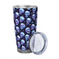 thumbnail image 2 of Susaid crystal Skull Print 20oz Car Cup,Insulated Coffee Cup Fully Spill Proof Travel Coffee Mug, Stainless Steel Tumbler for Work Home Outdoor Car-Straw Three-piece Set, 2 of 8