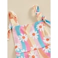 thumbnail image 5 of Bagilaanoe Toddler Baby Girl Summer Jumpsuit Sleeveless Daisy Print Romper Overalls 6M 12M 18M 24M 3T 4T Kids Flared Pants Summer Clothes, 5 of 8