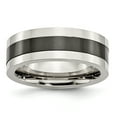 thumbnail image 1 of Stainless Steel Base with Polished Black Ceramic Center Band Ring 8.5 Size, 1 of 6