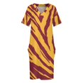 thumbnail image 4 of Vestido de verano para mujer para llevar con bolsitas y bandanas color granada y dorado para la puerta de noche, 4 of 7