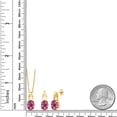 thumbnail image 2 of Gem Stone King 18K Yellow Gold Plated Silver Pink Mystic Topaz Pendant and Earrings Jewelry Set for Women | 6.60 Cttw | Oval 9X7 | Gemstone Birthstone | with 18 inch Chain, 2 of 3