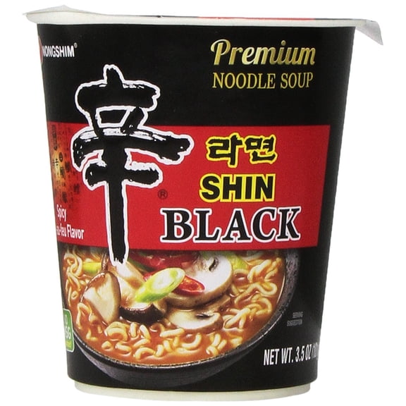 Nong Shim - Premium Korean Shin Noodle Cup - 3.5 Oz, Case of 6