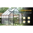 thumbnail image 3 of Geemuslly8x6 FTHeavy Duty Polycarbonate Greenhouse - Double Door Walk-in Greenhouse with Raised Base & Anchor, Aluminum Frame, Roof Vent - All Season Outdoor/Indoor Garden Greenhouse for Backyard, 3 of 7