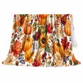 thumbnail image 2 of Autumn Harvest Pumpkin Watercolor Garden Artwork, Cozy Friendship Quote Scene, Warm Flannel Blanket for Living Room and Reading Nook, Art Lovers Thanksgiving Gift, Festive Home Decor, 2 of 9