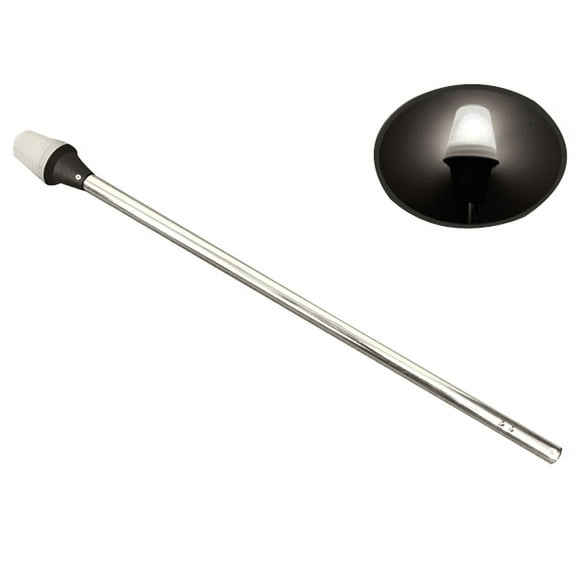 Pactrade Marine Navigation All-Round Long Stern Light Plugin Aluminum Pole, 24" L, Warm White