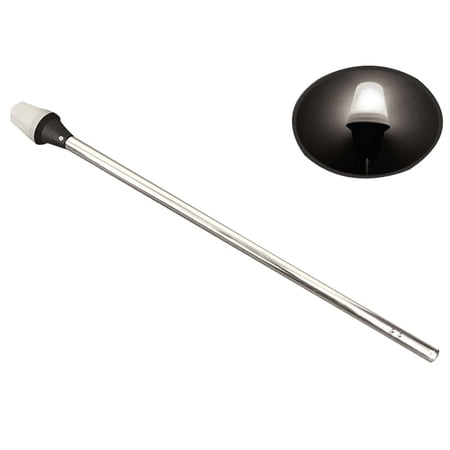 Pactrade Marine Navigation All-Round Long Stern Light Plugin Aluminum Pole, 24" L, Warm White