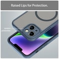 thumbnail image 6 of for iPhone 15 Plus Case Magnetic Phone Case Compatible with MagSafe, Soft TPU Bumper Hard Translucent Matte Back Slim Fit Shockproof Protective Case Cover for Men Women Girls - Blue, 6 of 8