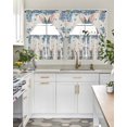 thumbnail image 4 of Easter Swag Curtains for Living Room/Bedroom Windows, Spring Rabbit Blue Botanical Flowers Farmhouse Kitchen Curtains and Valances Set 36 Inch Length, Light Filtering Swags Valance Curtain Panels, 4 of 5