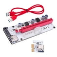 thumbnail image 1 of Miulika PCI-E Riser Card USB3.0 4Pin 6Pin 15Pin 60cm Cable Extender Adapter Ver008S red white, 1 of 9