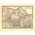 thumbnail image 3 of Baltimore 18x15 Black Modern Framed Museum Art Print Titled - Michigan, Minnesota , Wisconsin - Baltimore 1873, 3 of 5