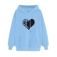 thumbnail image 1 of Penkiiy Chandails à Capuchon pour Femmes Mode Femmes Décontracté Fermeture Éclair Col Roulé Manches Longues Blouse Automne Pull Tops Bleu Ciel Vêtements Y2K, 1 of 4