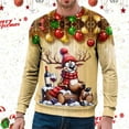 thumbnail image 4 of GDREDA Chandail Sans Capuche pour Homme - Haut de Sport Polyvalent d'Hiver à Col Rond pour Tenue de Rue Décontractée g,L, 4 of 4