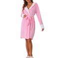thumbnail image 2 of INSPIRE CHIC Women's Fluffy Hooded Bathrobe Plush Long Spa Robe M Pink, 2 of 6
