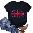 thumbnail image 1 of Tops Cortos para las Mujeres Día de la Independencia Impreso Cuello de la Tripulación Tee, Casual Y Elegante Cuello Redondo Tops para las Mujeres, 1 of 3