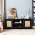 thumbnail image 2 of Natural Rattan TV Stand for TVs up to 70 Inches | Serves as Storage for Home Entertainment Items | Presents a Cozy and Stylish Aesthetic, 2 of 5