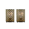 thumbnail image 6 of Set of 2 Bronze Battery Powered Decorative Lamp, Metal Outdoor lantern, Cordless Table Lamp with Hollow Pattern, 6 of 9