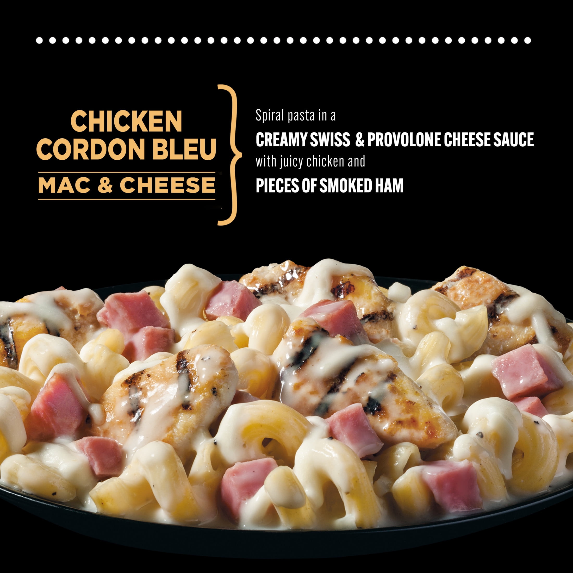 DEVOUR Chicken Cordon Bleu Mac & Cheese Frozen Meal, 10.5 oz Box