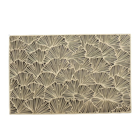 

JFY Dining Mat Hollowed-out Decorative Breathable Gold Color PVC Place Mat for Kitchen