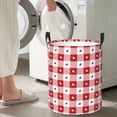 thumbnail image 4 of Goofa Plaid Heart Printed Circular Hamper,Laundry Basket with Handles,Storage Baskets Foldable,Large Capacity Laundry Hamper-Medium, 4 of 8