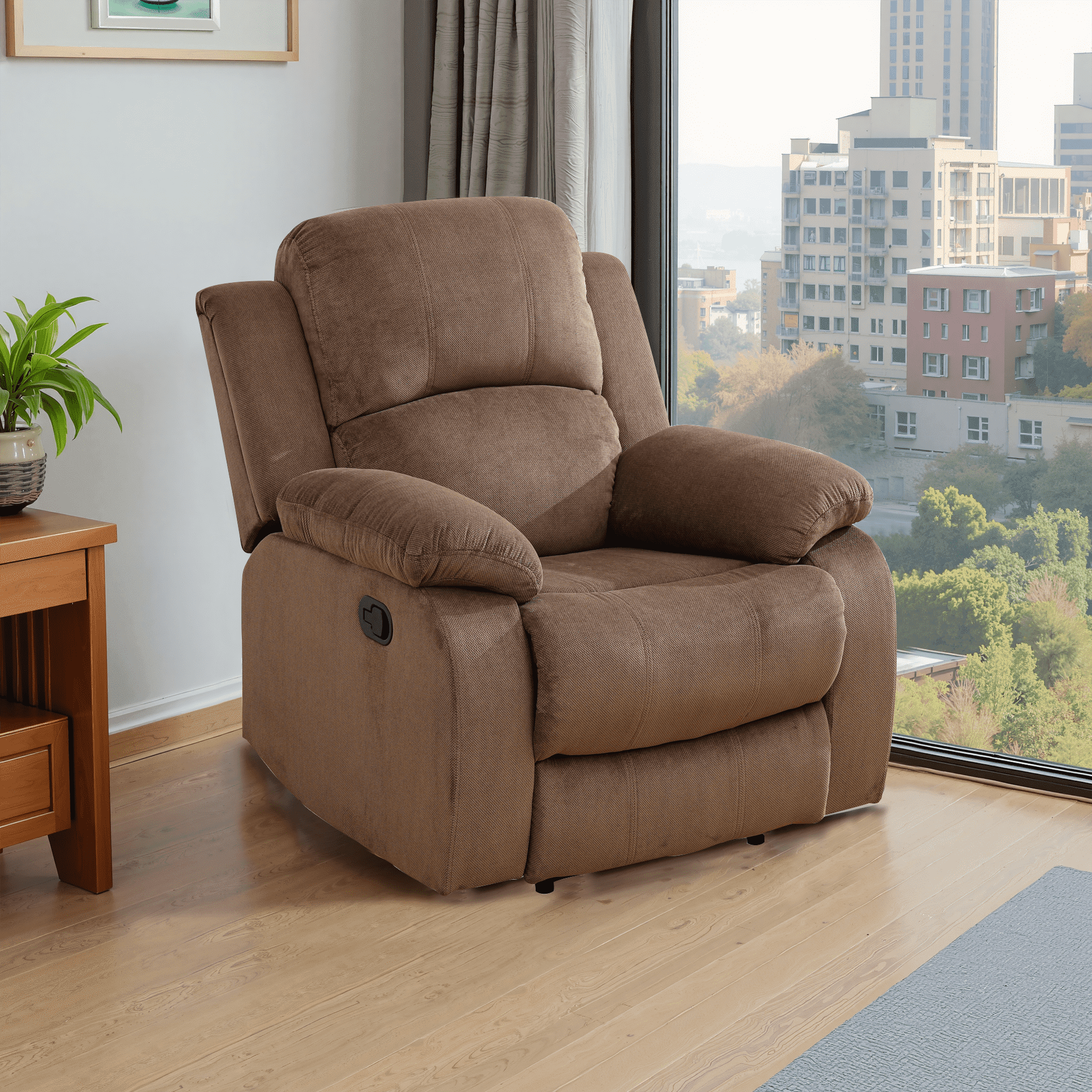 MAYEERTY 38" Modern Velvet Unit Sofa - Business Function Sofa for Living Room, Brown