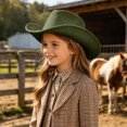 thumbnail image 2 of Gibobby Western Cowboy Hat Cowgirl Hat 4-10 Years Unisex Boys & Girls Wide Brim Hat Classic Vintage Cowboy Hats For Kids,AG, 2 of 9