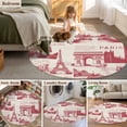 thumbnail image 5 of Round Rugs 5Ft, Eiffel Tower Round Area Rug Washable Indoor Throw Carpet, Romantic European Architectural Cultural Art Soft Non Slip Circle Rug for Cabinet Bathroom Home Decor Aesthetic, 5 of 8