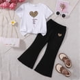 thumbnail image 2 of Wxirdiow Cute Baby Girl Clothes Tween Girls Outfit 2PCS Set Top & Flare Pants with Cute Pattern Clothes A Size,2-3 Years, 2 of 3