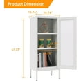 thumbnail image 3 of Slim Metal Storage Cabinet with Mesh Doors - 42'' Tall Narrow Organizer Tower, Compact Freestanding Cabinet, Versatile Utility Storage for Home, Office, Bedroom, or Kitchen, Durable and Modern Design, 3 of 8