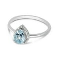 thumbnail image 3 of 14k White Gold Pear Aquamarine And Diamond Ring, 3 of 6