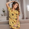thumbnail image 3 of Yiaed Cute Animals Print Women's Loose-Fit Short Sleeve Nightgown, Soft and Comfortable Sleep Dress for Relaxation and Sleepwear, 3 of 6