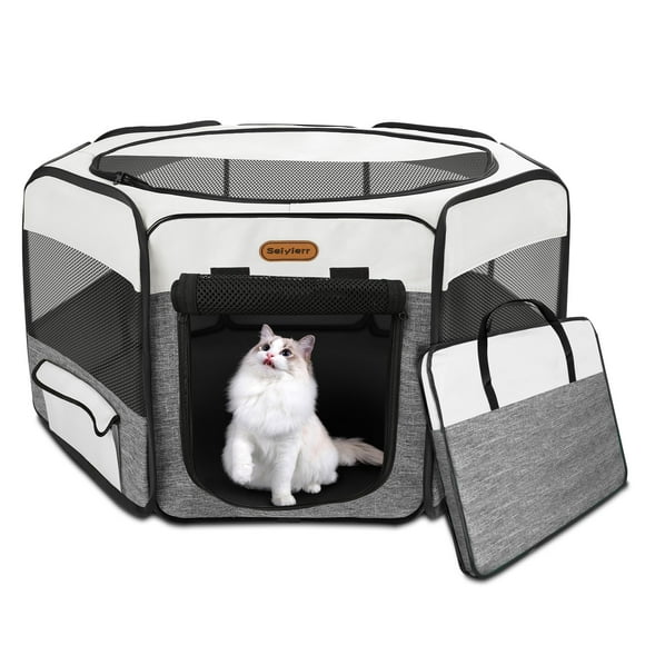 Pet Playpen Seiyierr portátil para perros, cachorros, gatos, interiores y exteriores