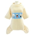 thumbnail image 2 of Walbest Dog Pajamas Striped Pet Jumpsuits Cartoon Printed Dog Onesies Long Sleeves Pet Pajamas Cute Dog Apparels Soft Pet Clothes for Puppy Small Medium Large Dogs, Yellow, S, 2 of 7
