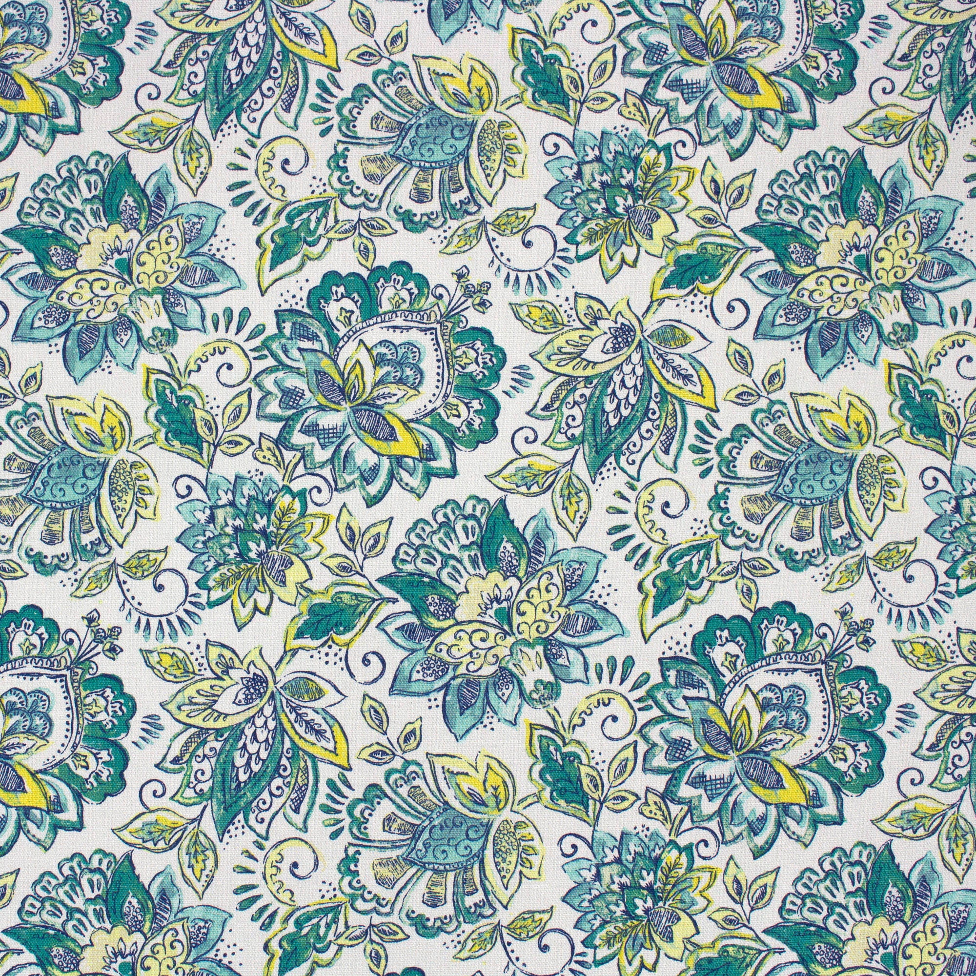 (2 pack) Better Homes & Gardens 100% Cotton Jacobean Teal, 2 Yard Precut Fabric