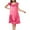 #0263-Watermelon Red, variant on Ailaofu Women's Satin Silk Nightgown Short Sleeve Pleated House Dress Soft Mid Length Victorian Nightdress Loose Sleepwear