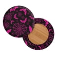 thumbnail image 2 of HUIACONG Pink Bat & Spider Web Polyester Stool Covers Chair Slipcovers with Elastic Fabric, Dust Proof Soft Round Stool Seat Covers for Hotel, 2 of 6